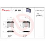 Piduriklotsi komplekt, ketaspidur BREMBO P 85 027