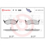 Piduriklotsi komplekt, ketaspidur BREMBO P 11 008