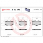 Piduriklotsi komplekt, ketaspidur BREMBO P 83 009