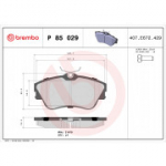 Piduriklotsi komplekt, ketaspidur BREMBO P 85 029