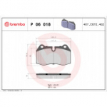 Piduriklotsi komplekt, ketaspidur BREMBO P 06 018