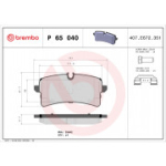 Piduriklotsi komplekt, ketaspidur BREMBO P 65 040