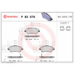 Piduriklotsi komplekt, ketaspidur BREMBO P 83 079