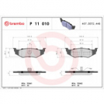 Piduriklotsi komplekt, ketaspidur BREMBO P 11 010