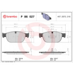 Piduriklotsi komplekt, ketaspidur BREMBO P 86 027