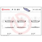 Piduriklotsi komplekt, ketaspidur BREMBO P 11 011