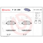 Piduriklotsi komplekt,ketaspidur BREMBO P 24 209