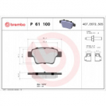 Piduriklotsi komplekt, ketaspidur BREMBO P 61 100