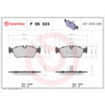 Piduriklotsi komplekt, ketaspidur BREMBO P 06 024