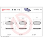 Piduriklotsi komplekt, ketaspidur BREMBO P 50 119