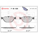 Piduriklotsi komplekt, ketaspidur BREMBO P 06 028