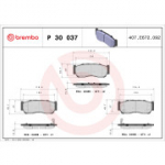 Piduriklotsi komplekt, ketaspidur BREMBO P 30 037