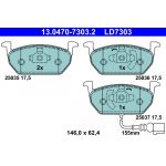 Piduriklotsi komplekt, ketaspidur ATE 13.0470-7303.2