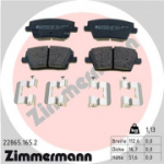 Piduriklotsi komplekt, ketaspidur ZIMMERMANN 22865.165.2