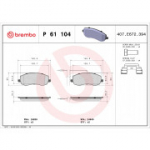 Piduriklotsi komplekt, ketaspidur BREMBO P 61 104