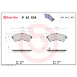 Piduriklotsi komplekt,ketaspidur BREMBO P 82 004
