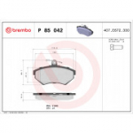 Piduriklotsi komplekt, ketaspidur BREMBO P 85 042