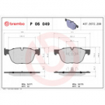 Piduriklotsi komplekt, ketaspidur BREMBO P 06 049