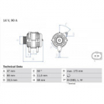 Generaator BOSCH 0 986 042 670