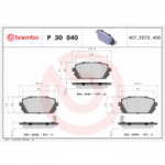 Piduriklotsi komplekt, ketaspidur BREMBO P 30 040