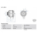 Generaator BOSCH 0 986 044 701