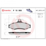 Piduriklotsi komplekt, ketaspidur BREMBO P 15 005