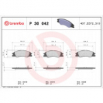 Piduriklotsi komplekt, ketaspidur BREMBO P 30 042
