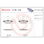 Piduriklotsi komplekt, ketaspidur BREMBO P 61 112