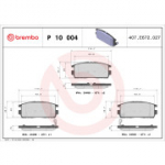 Piduriklotsi komplekt, ketaspidur BREMBO P 10 004