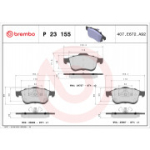 Piduriklotsi komplekt, ketaspidur BREMBO P 23 155