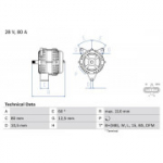 Generaator BOSCH 0 986 048 100