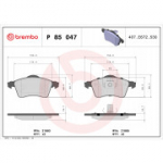 Piduriklotsi komplekt, ketaspidur BREMBO P 85 047