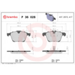 Piduriklotsi komplekt, ketaspidur BREMBO P 36 028