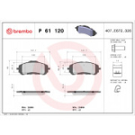 Piduriklotsi komplekt, ketaspidur BREMBO P 61 120