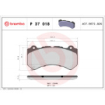 Piduriklotsi komplekt, ketaspidur BREMBO P 37 018