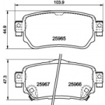 Piduriklotsi komplekt, ketaspidur HELLA 8DB 355 021-491