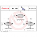 Piduriklotsi komplekt, ketaspidur BREMBO P 85 049
