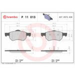 Piduriklotsi komplekt, ketaspidur BREMBO P 11 013