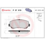 Piduriklotsi komplekt, ketaspidur BREMBO P 37 019