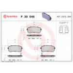 Piduriklotsi komplekt, ketaspidur BREMBO P 30 046