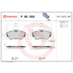 Piduriklotsi komplekt, ketaspidur BREMBO P 85 050
