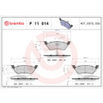Piduriklotsi komplekt, ketaspidur BREMBO P 11 014