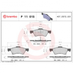 Piduriklotsi komplekt, ketaspidur BREMBO P 11 015