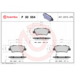 Piduriklotsi komplekt, ketaspidur BREMBO P 30 054