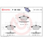 Piduriklotsi komplekt, ketaspidur BREMBO P 59 022