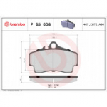 Piduriklotsi komplekt, ketaspidur BREMBO P 65 008