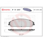Piduriklotsi komplekt, ketaspidur BREMBO P 11 017