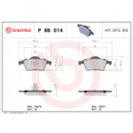Piduriklotsi komplekt, ketaspidur BREMBO P 86 014