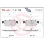 Piduriklotsi komplekt, ketaspidur BREMBO P 61 115