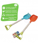 WOOPIE GREEN Liivakomplekt: labidas ja reha, 51 cm, biolagunev orgaaniline materjal